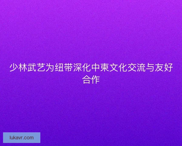 少林武艺为纽带深化中柬文化交流与友好合作 少林武艺为纽带深化中柬文化交流与友好合作